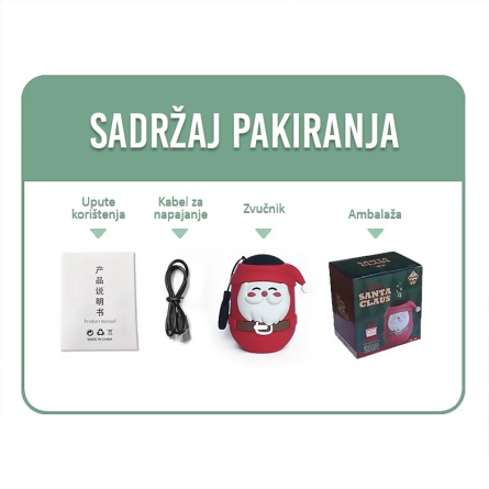 Djed Božičnjak bluetooth zvučnik - Crveni 256517