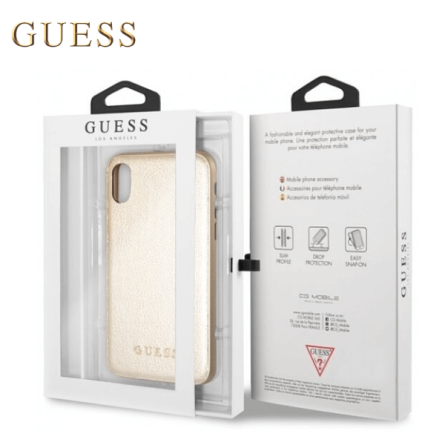 Kožna GUESS Iridescent maskica za iPhone XS Max – Zlatna 44040