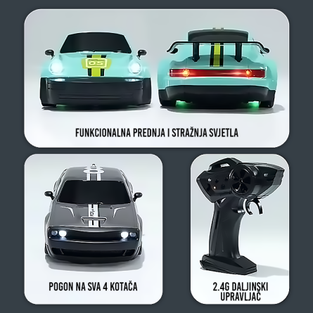 Sportski drift autić na daljinsko upravljanje - Sivi 256501