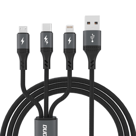 Dudao 3u1 USB kabel - Type C + Micro USB + Lightning, 120cm, 60W 243384
