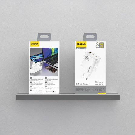 Dudao punjač GaN 2x Type-C + USB - 65W 255193