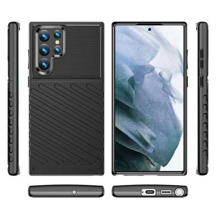 Armored Thunder Maskica za Galaxy S22 Ultra - Crna 162733