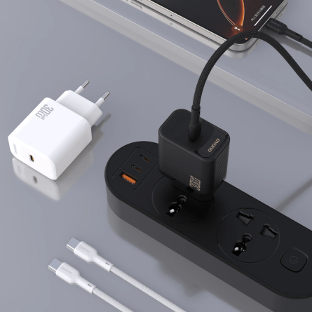 Dudao GaN zidni punjač 30W PD + Type-C kabel – crni 264816