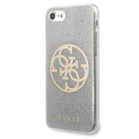 GUESS Glitter 4G Circle Maskica za iPhone 7 / 8 / SE 2020 – Srebrna 108665