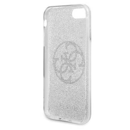 GUESS Glitter 4G Circle Maskica za iPhone 7 / 8 / SE 2020 – Srebrna 108666
