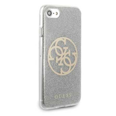 GUESS Glitter 4G Circle Maskica za iPhone 7 / 8 / SE 2020 – Srebrna 108667