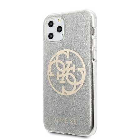 GUESS Glitter 4G Circle Maskica za iPhone 11 Pro – Srebrna 108447