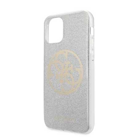 GUESS Glitter 4G Circle Maskica za iPhone 11 Pro – Srebrna 108448