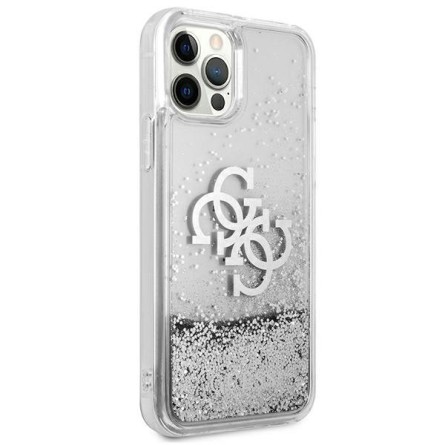 GUESS Glitter Vintage za iPhone 12 Pro Max – Srebrna 135988