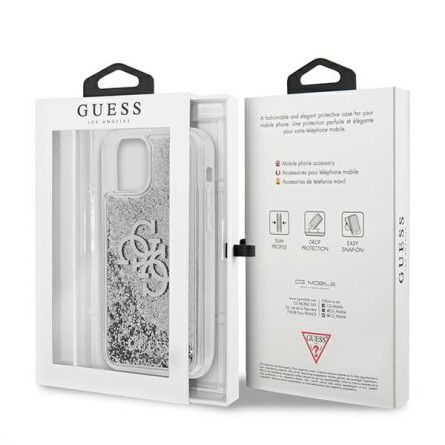 GUESS Glitter Vintage za iPhone 12 Pro Max – Srebrna 135992