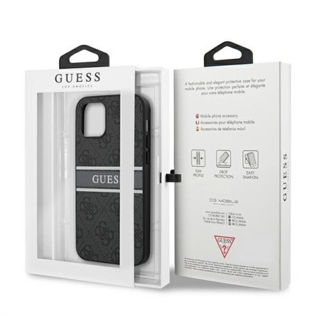 GUESS 4G Stripe Maskica za iPhone 12 – Siva 136004
