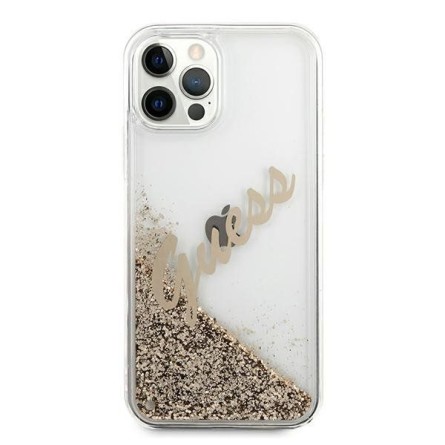 GUESS Glitter Vintage maskica za iPhone 12 – Zlatna 135692