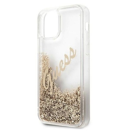 GUESS Glitter Vintage maskica za iPhone 12 – Zlatna 135695