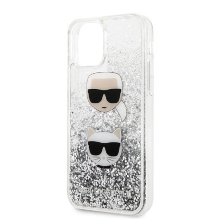 Karl Lagerfeld Glitter Karl&Choupette maskica za iPhone 12 Pro – Srebrna 108866
