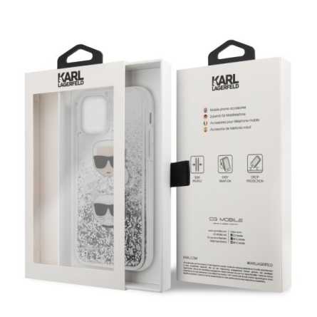 Karl Lagerfeld Glitter Karl&Choupette maskica za iPhone 12 Pro Max – Srebrna 108851