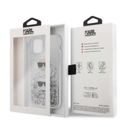 Karl Lagerfeld Glitter Karl&Choupette maskica za iPhone 12 Pro – Srebrna 108867