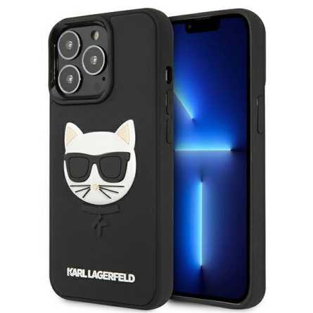 Karl Lagerfeld 3D Rubber Choupette Maskica za iPhone 13 Pro – Crna 190596
