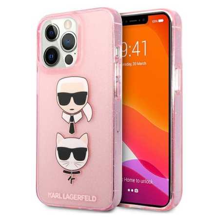 Karl Lagerfeld Glitter Karl&Choupette maskica za iPhone 13 Pro – Ružičasta 190530