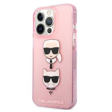 Karl Lagerfeld Glitter Karl&Choupette maskica za iPhone 13 Pro – Ružičasta 190531