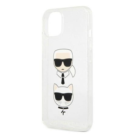 Karl Lagerfeld Glitter Karl&Choupette maskica za iPhone 13 Mini – Srebrna 190555