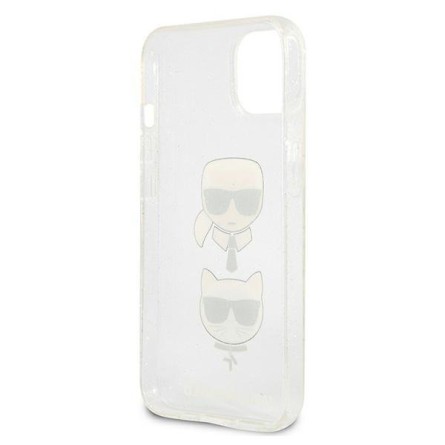 Karl Lagerfeld Glitter Karl&Choupette maskica za iPhone 13 Mini – Srebrna 190556