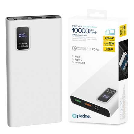 Platinet Power Bank 10000mAh PD3.0 + QC3.0 197078