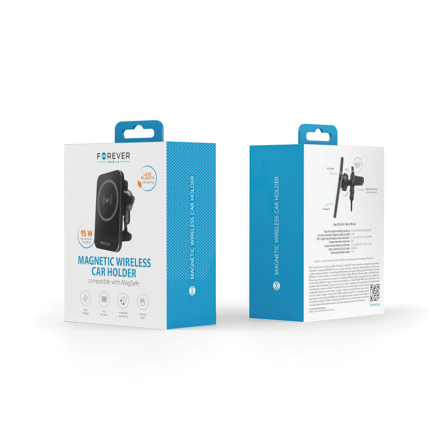 Forever Bežični autopunjač - Držač mobitela za ventilaciju - 15W 241173