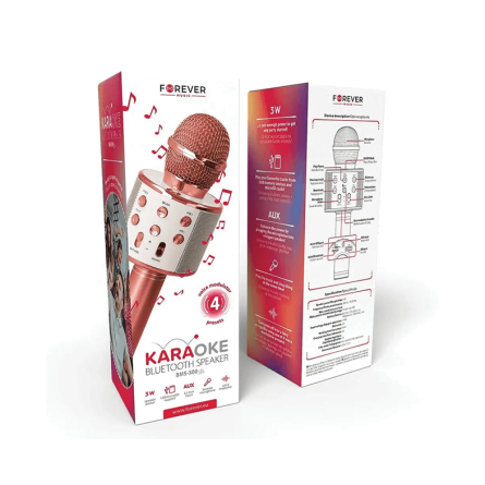 Forever karaoke mikrofon sa zvučnikom - Rose Gold 242581