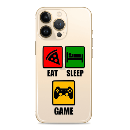 Silikonska Maskica za mobitel - "Eat, sleep, game, repeat" - G14 243899