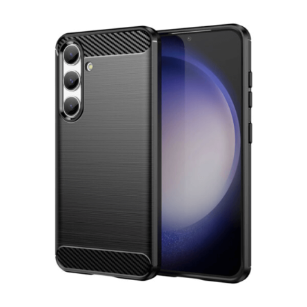 Silikonska Carbon Maskica za Samsung Galaxy S25 - Crna 246278