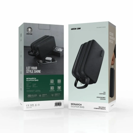 Green Lion Monarch Clutch torbica – PU koža – crna 261929
