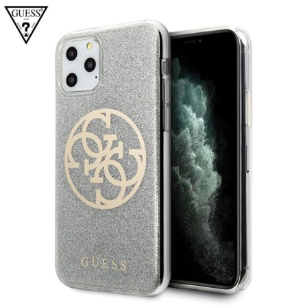 GUESS Glitter 4G Circle Maskica za iPhone 11 Pro – Srebrna 108450