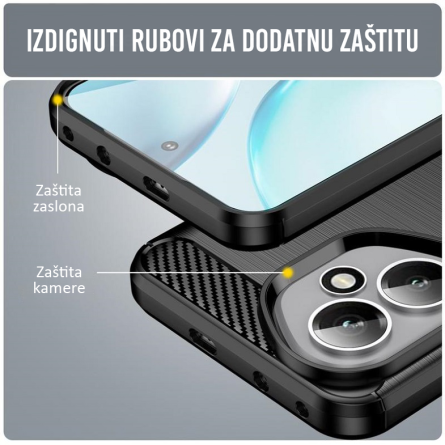 Silikonska Carbon Maskica za Honor 400 - Crna 256265