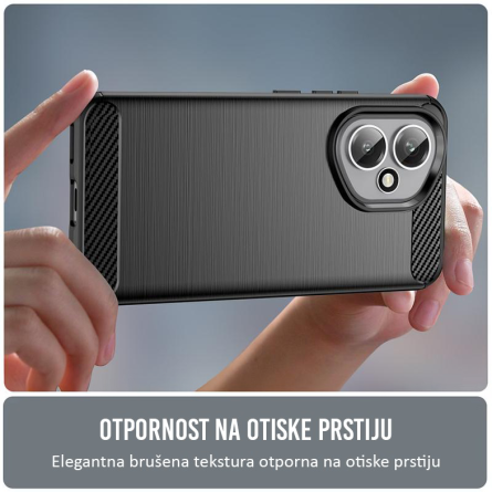 Silikonska Carbon Maskica za Honor 400 - Crna 256266