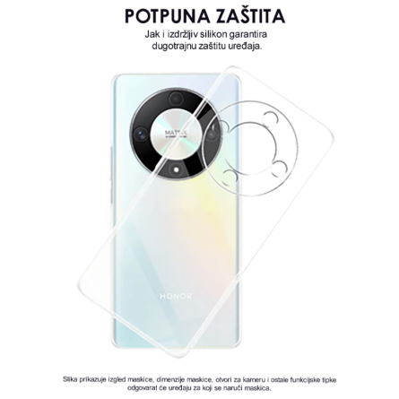 Ultra tanka Prozirna Silikonska maskica za Honor 90 - Crna 255887
