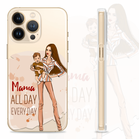 Silikonska Maskica za mobitel - "Mama, all day every day" - HR33 237862