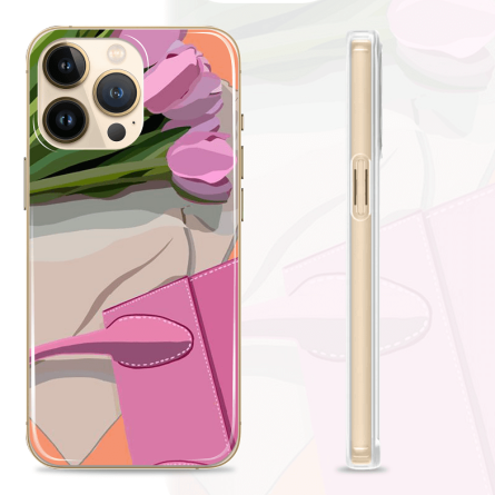 Silikonska Maskica za mobitel - "Torba i tulipani" - HR90 237778