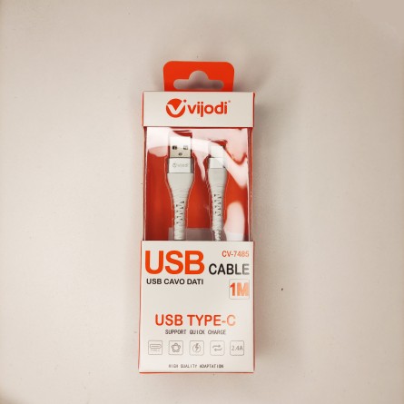 Vijodi Pleteni Type C na USB Data kabel 1M - Bijeli 179421