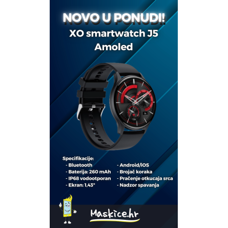 XO smartwatch J5 Amoled - Crni 241244