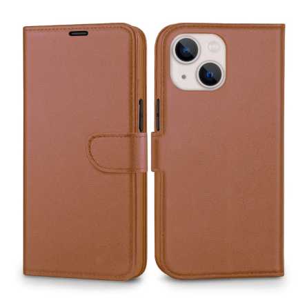Preklopna maskica za iPhone 14 - Smeđa 223309