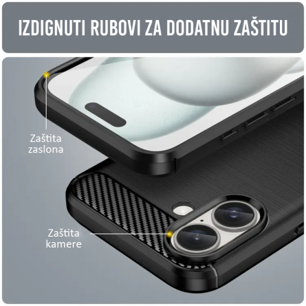 Silikonska Carbon Maskica za iPhone 16 256289