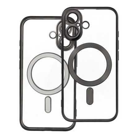 MagSafe Prozirna Silikonska maskica sa crnim rubovima za iPhone 16 Plus 245379