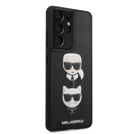 Karl Lagerfeld Hard Karl & Choupette maskica za Galaxy S21 Ultra – Crna 124748