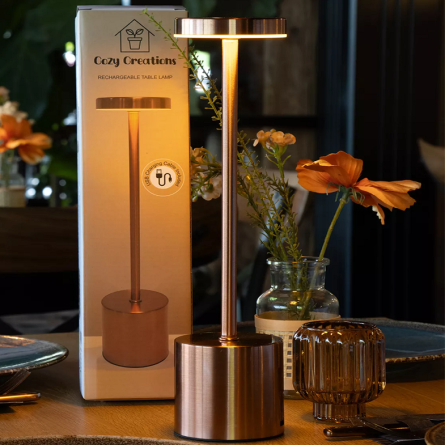 Premium LED stolna lampa na dodir - bakrena 265254