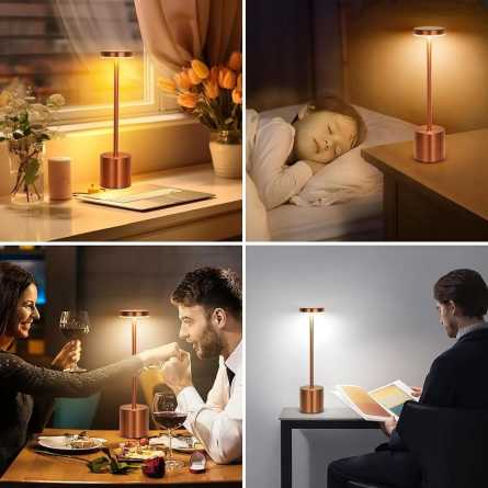 Premium LED stolna lampa na dodir - bakrena 265257