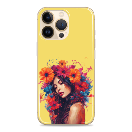 Silikonska maskica - Flower Hair - žuta - S279 234899