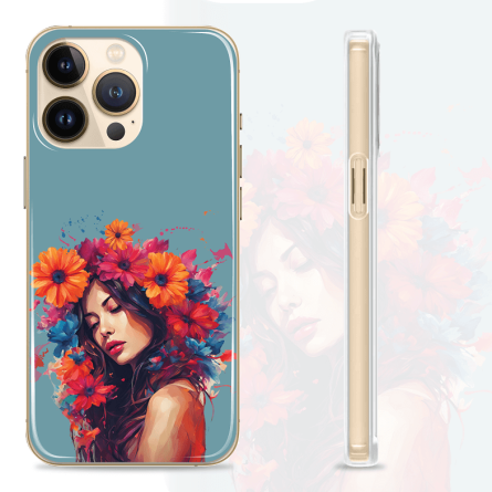 Silikonska maskica - Flower Hair - plava - S280 234904