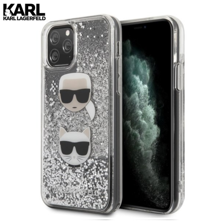 Karl Lagerfeld Glitter Karl&Choupette maskica za iPhone 11 Pro Max – Srebrna 108536