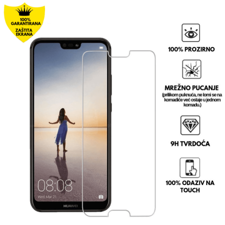 Zaštitno Staklo za ekran za Huawei P20 (2D) - Prozirno 139903