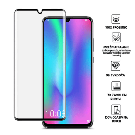 Zaštitno Staklo za ekran za Huawei P30 Pro (3D zaobljeno) - (Prozirno sa crnim rubovima) 34066